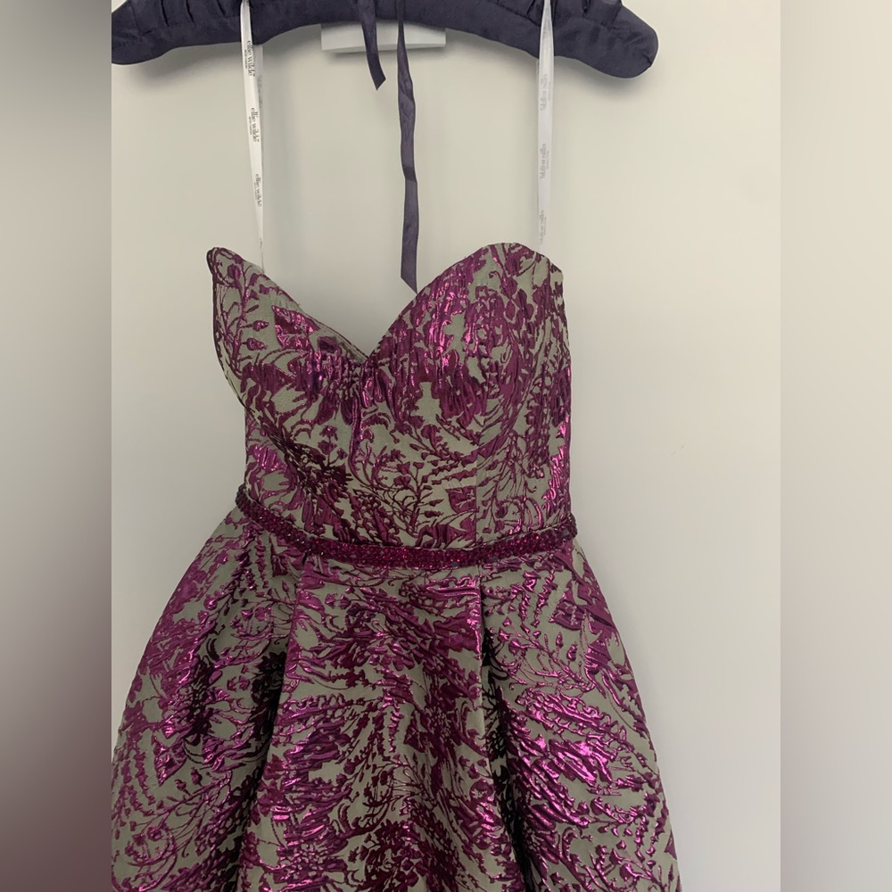 Ellie Wilde Purple/Silver Strapless Dress